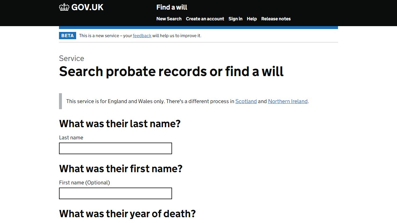 Search probate records for documents and wills (England and Wales)