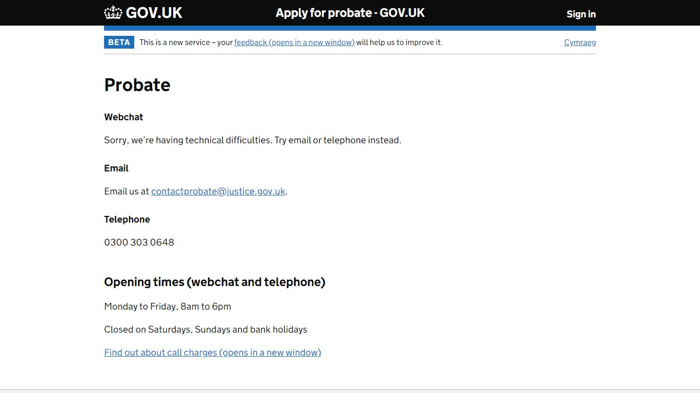 Contact probate - Apply for probate - GOV.UK - HMCTS